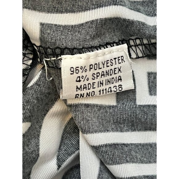 Lapogee 2X Black White Geometric Print Maxi Dress Boho Chic - Picture 7 of 10